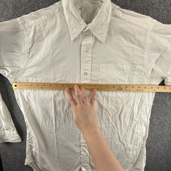 Gitman Bros 16 33 Cotton TTX Oxford USA Pinpoint Point White Shirt Men American - Picture 10 of 14